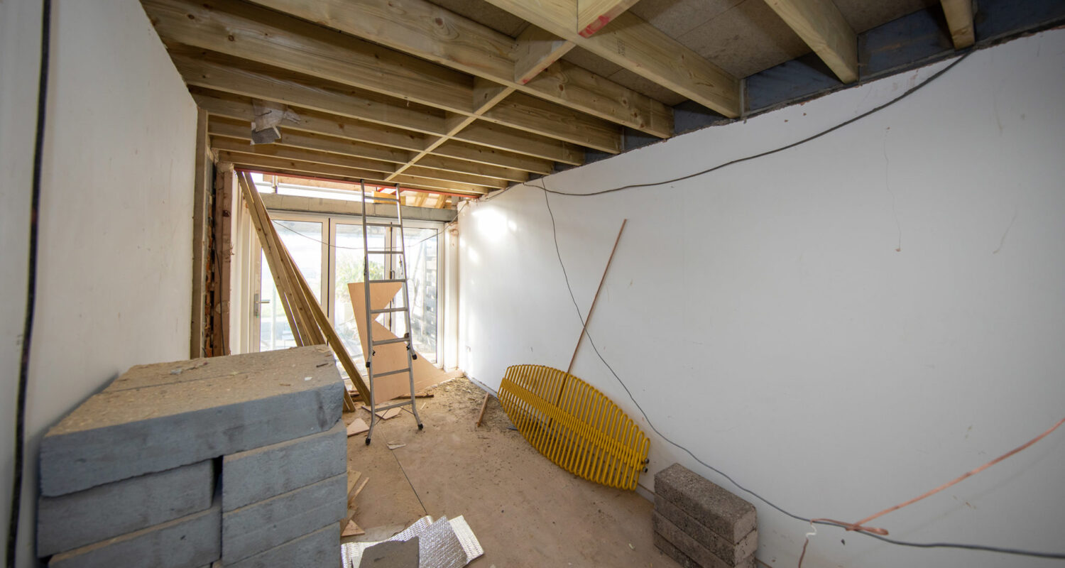 New ceiling in the downstairs additional living space makes this a cosier space